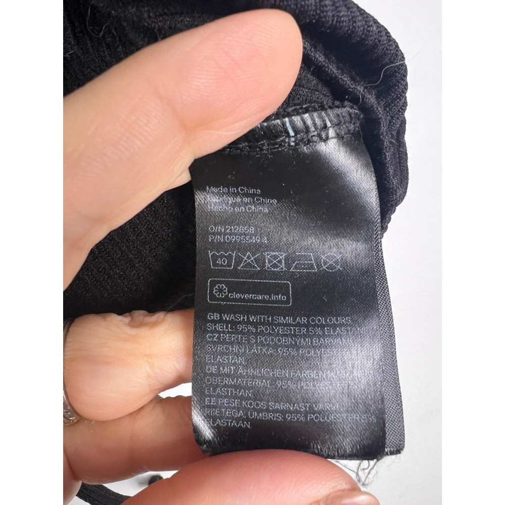 H&M Divided Black Ribbed Ruched Drawstring Crop Top Size S - Picture 4 of 5